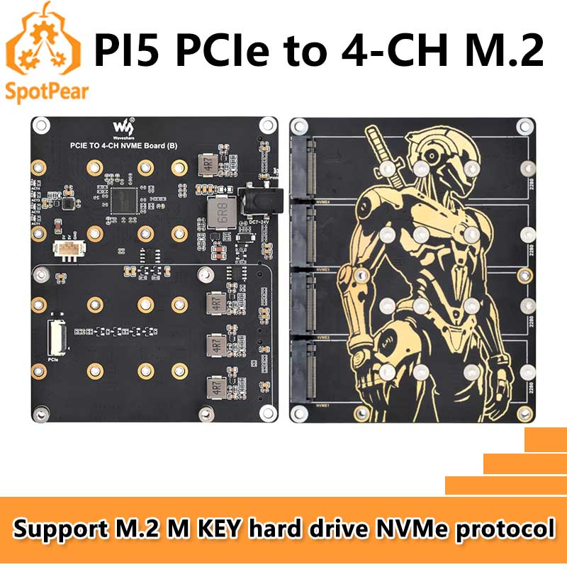 Raspberry Pi 5 PCIe إلى 4-CH M - مراجعة Argon One V3 M.2 Nvme Case وسعره